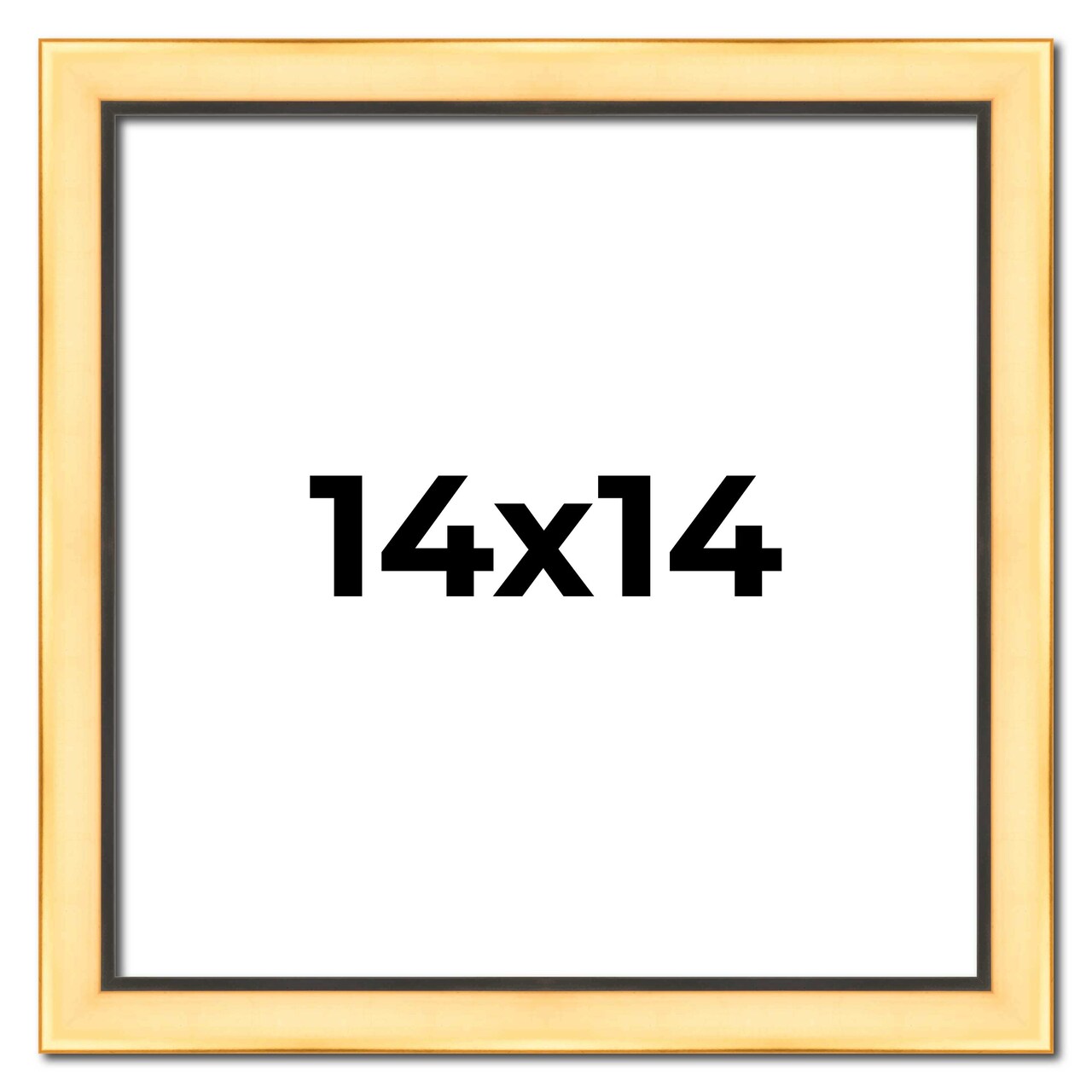 Square Simple Gold Picture Frame - UV Acrylic, Foam Board Backing, Hanging Hardware